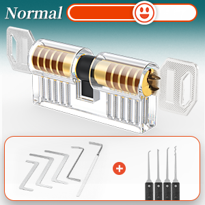 Transparent double-ended cylinder shown as the intermediate lock format