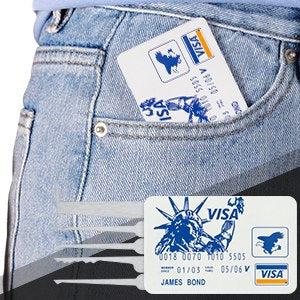 Compact card-style tool set shown in its holder