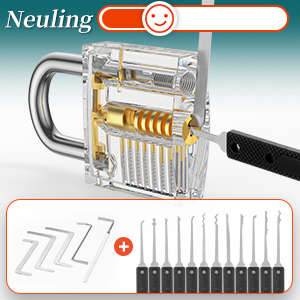 Transparent practice padlock shown as the beginner lock format